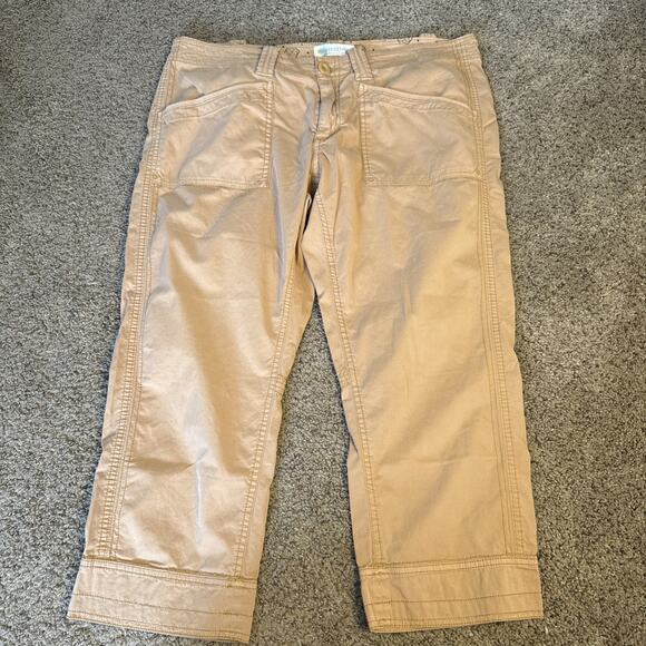 Aventura Clothing Organic Cotton Sustainable Crop Pants Women's 12 Brown Stretch - Picture 1 of 10